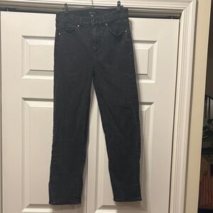 Ann Taylor Black The Straight High Rise Denim Jeans Sz 2